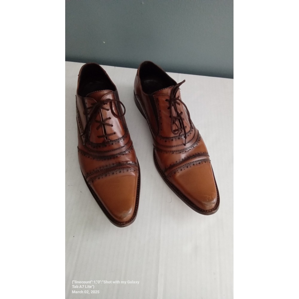Leather Wingtip Oxford Dress Shoes Brown Lace‎ Up Formal Shoes